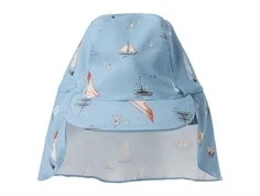 Lyseblå solhat fra name It med print af sejlbåde 13226597 blue mountain